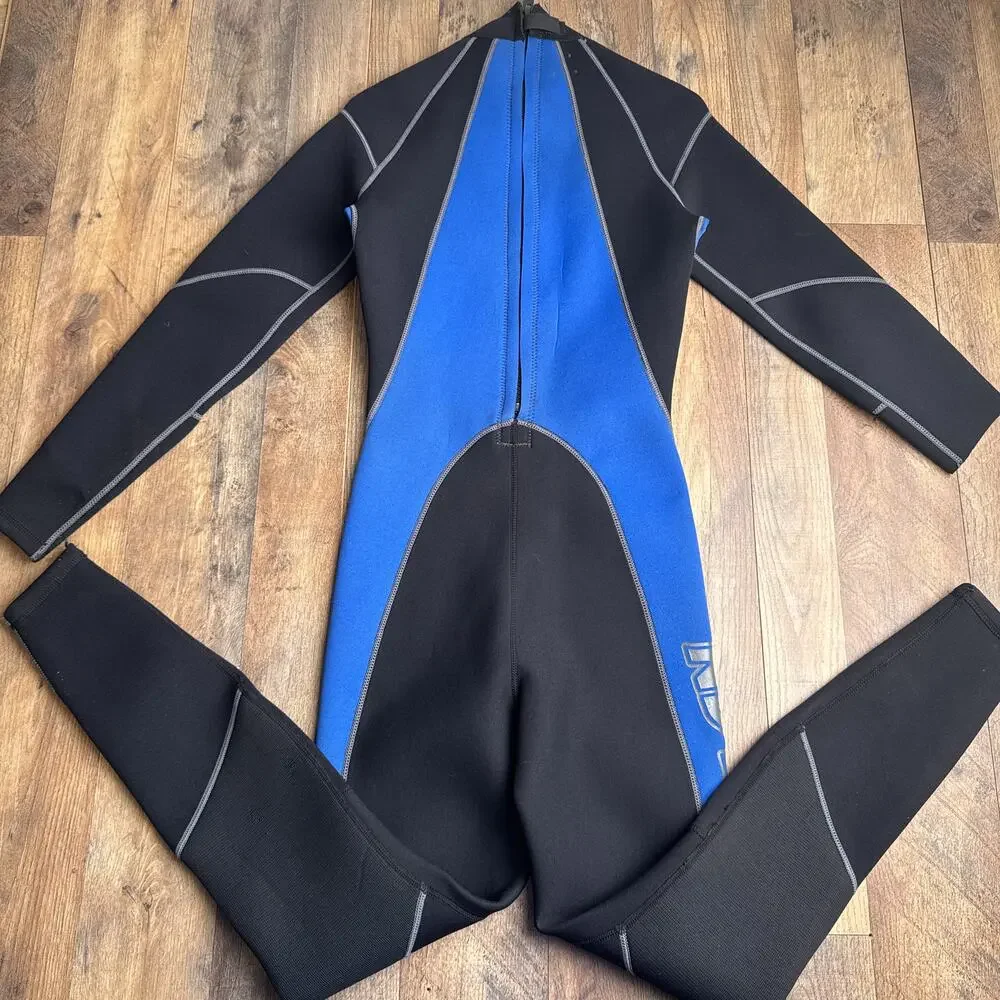 Vintage Atlan Full Body Wetsuit‎ 3/2 MM Men's Small Black Surfer Flextec 6451